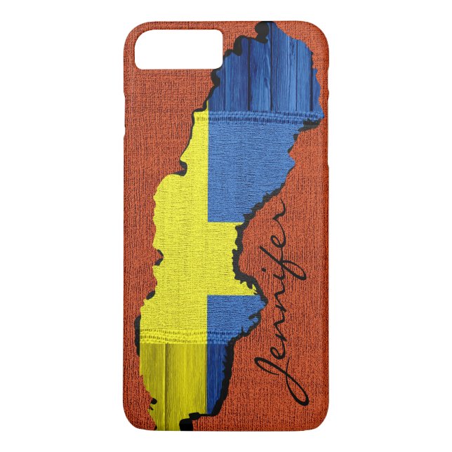 Coques Case-Mate iPhone Suède Carte Drapeau Burlap Bois Look (Dos)