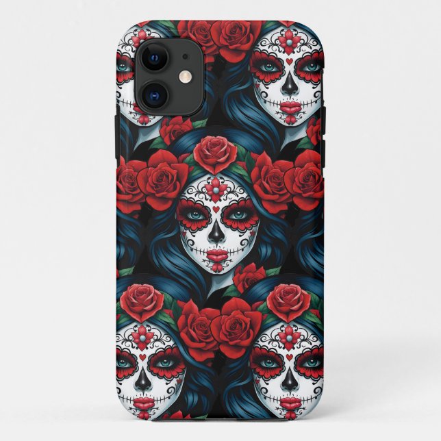 Coques Case-Mate iPhone Sugar Skull Art - Visions Vivid (Dos)