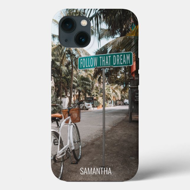 Coques Case-Mate iPhone Suivez Ce Rêve, Panneau De Rue Tropical (Verso)