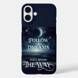 Coque Pour iPhone 16 Plus Suivez vos rêves avec la Terre la Lune et les Étoi