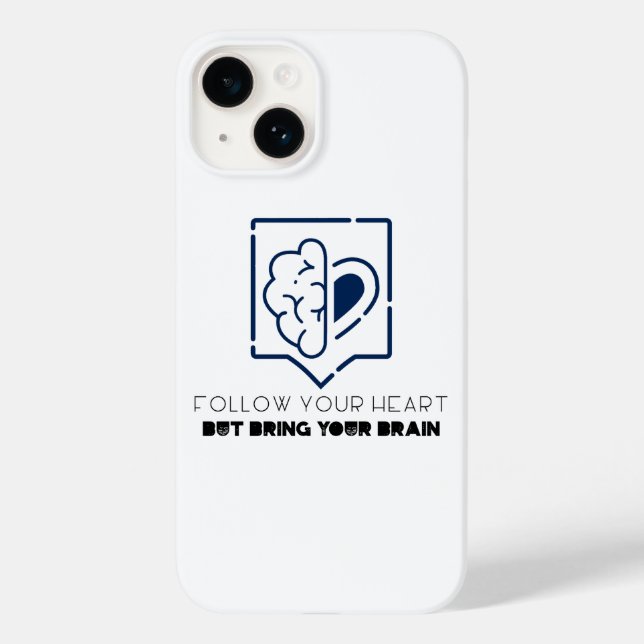 Coques Case-Mate iPhone Suivez votre coeur Mais apportez votre cerveau (Verso)