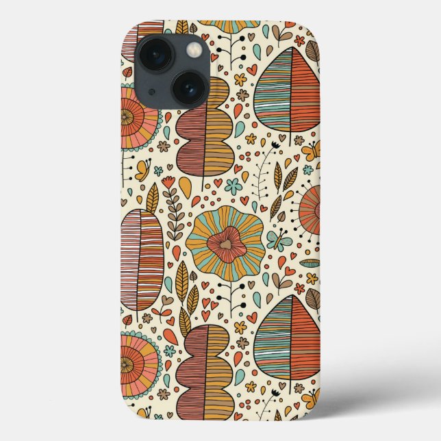 Coques Case-Mate iPhone Summer floral pattern made of leaves (Verso)