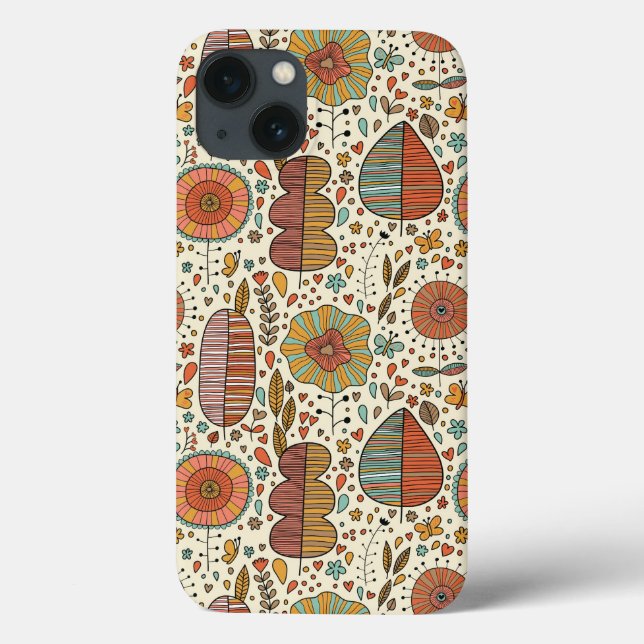 Coques Case-Mate iPhone Summer floral pattern made of leaves (Verso)