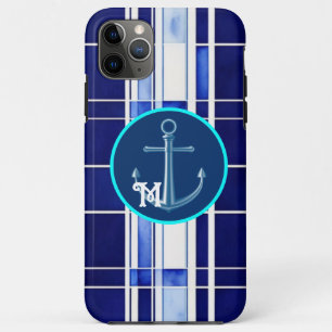 Case-Mate iPhone Case Summer Navy Blue Boat Collection de rayures modern