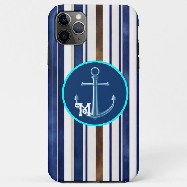 Coques Case-Mate iPhone Summer Navy Blue Trendy Boat Stripes Collection (Dos)