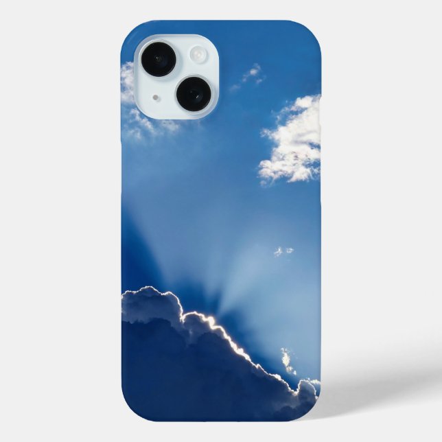 Coques Case-Mate iPhone Sun Rays Wall Art Blue Sky Minimalist Clouds (Verso)