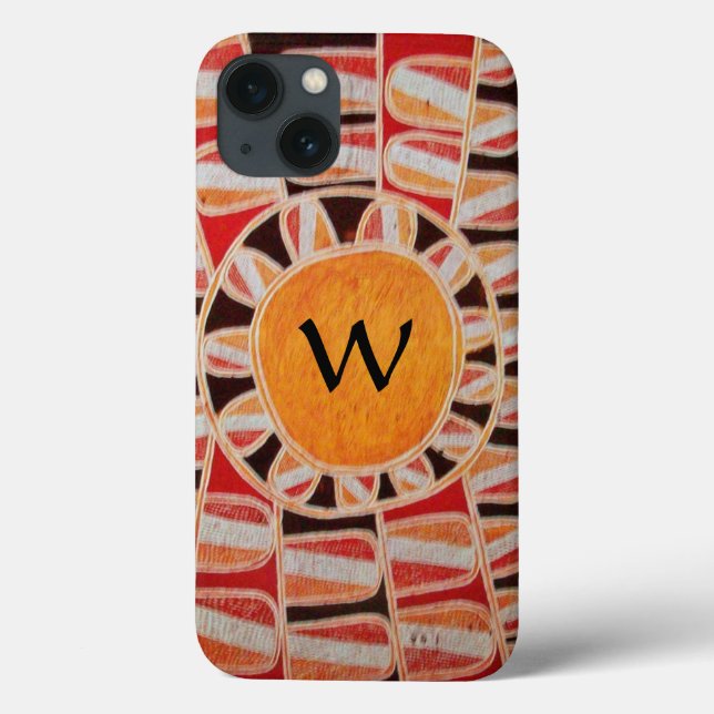 Coques Case-Mate iPhone SUN SOLAIRE ÉNERGIE MONOGRAMME jaune orange rouge  (Verso)