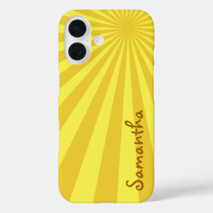 Coques iPhone 16 Sunburst Jaune "Ajouter votre nom"