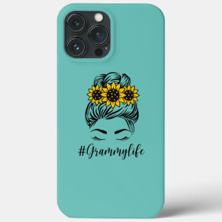 Case-Mate iPhone Case Sunflower Grammy Life Messy Bun Fête des mères 