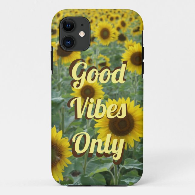 Coques Case-Mate iPhone Sunflower vif Good Vibes seulement (Dos)