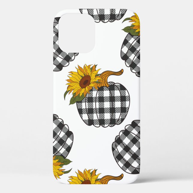 Coques Case-Mate iPhone Sunflowers Plaid Citrouille sans couture motif. Fa (Verso)
