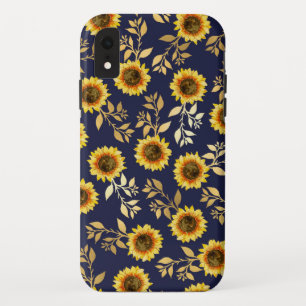 Case-Mate iPhone Case Sunny Yellow Gold Navy Feuille Motif