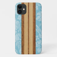 Sunset Beach Faux Wood Surboard Hawaiian Aqua