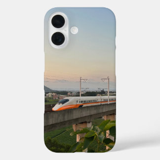 Coque Pour iPhone 16 Sunset High-Speed Train: Modern Rail Landscape