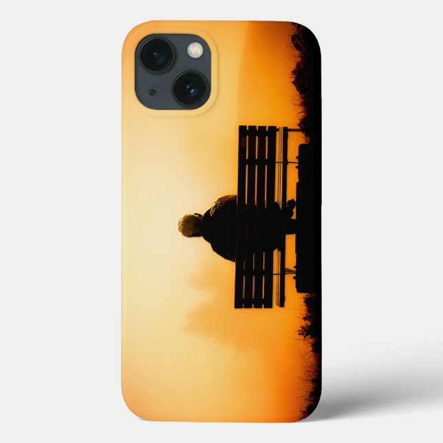 Coques Case-Mate iPhone Sunset Scene avec Man on Bench (Verso)