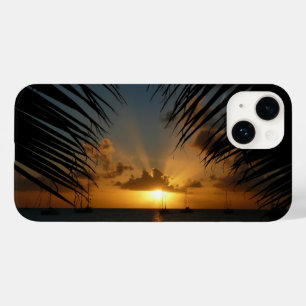 Coque Pour iPhone 14 Sunset Through Palm Fronds