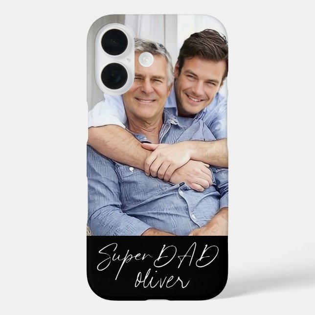 Coques Case-Mate iPhone Super DAD Minimal Simple Modern Script 1 Photo (Verso)