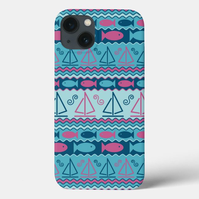 Coques Case-Mate iPhone Super Fun Poisson Et Motif De Voilier (Verso)