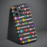 Coque Case-Mate iPhone Super Good Vibes Love Smile Perles rétro<br><div class="desc">Super Good Vibes Love Smile Retro Beads iPhone Cases dispose d'une variété de perles d'amitié avec texte tels que l'amour, la paix, heureux, sourire, bonnes vibrations et accentué avec des fleurs, papillons, coeurs, étoiles, yin et yang signes dans des couleurs vives. Cadeaux parfaits pour Noël, anniversaire, meilleurs amis, soeurs et...</div>