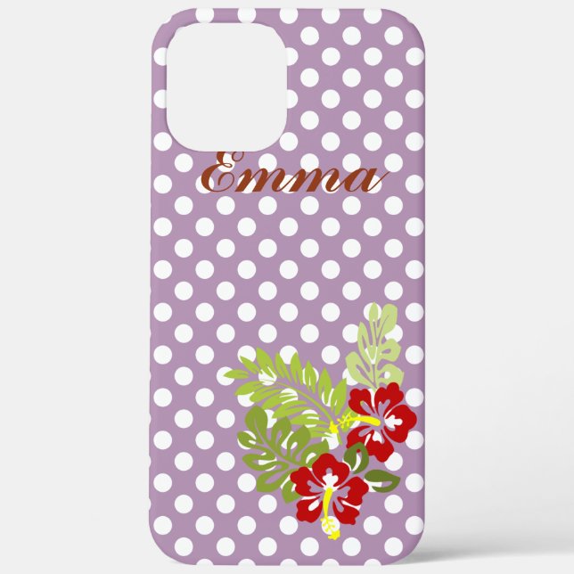 Coques Case-Mate iPhone Super mignon et girly motif à pois monogramme (Verso)
