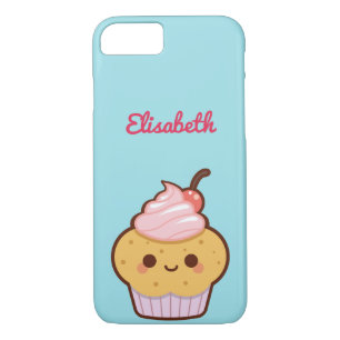 Coque iPhone 7 Super mignon kawaii doux cupcake monogramme