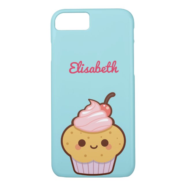 Coques Case-Mate iPhone Super mignon kawaii doux cupcake monogramme (Dos)
