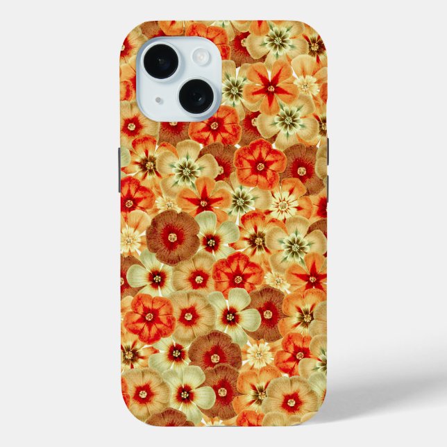 Coques Case-Mate iPhone Super Orange Hippie Fleurs Motif (Verso)