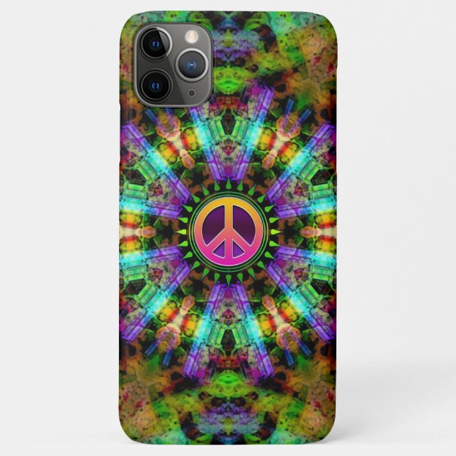 Coques Case-Mate iPhone Super Peace Sign Rainbow Joy (Dos)