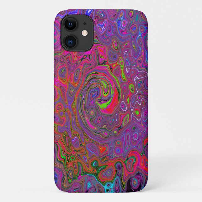 Coques Case-Mate iPhone Super psychédélique Magenta Retro Liquide Swirl (Dos)