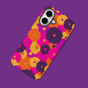 Coque Pour iPhone 16 Super violet et rose hippie puissance