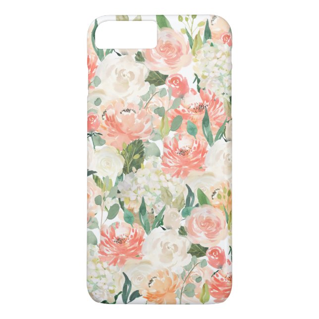 Coques Case-Mate iPhone Superbe aquarelle féminine motif floral (Dos)