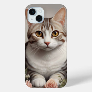 Coque Case-Mate iPhone Superbe chat américain à cheveux courts avec Rose