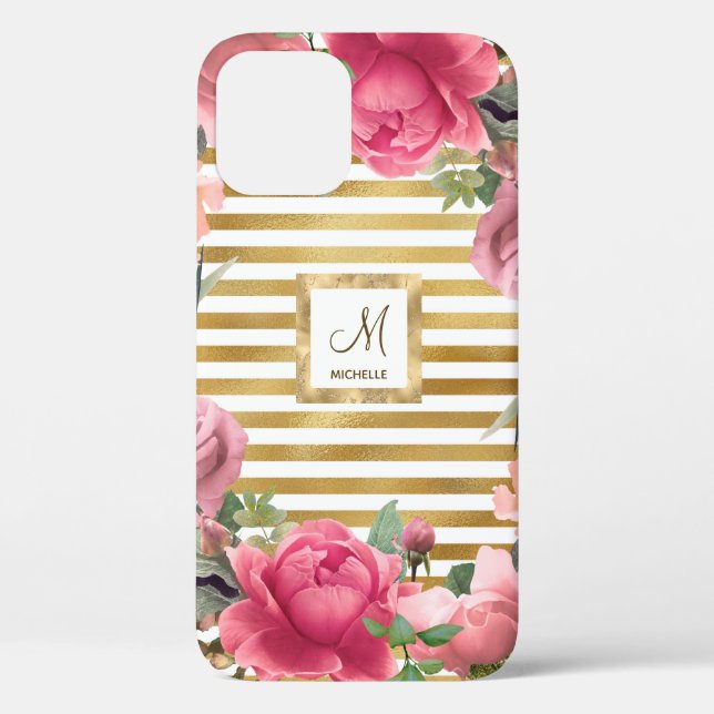 Coques Case-Mate iPhone Superbe Fleur Monogram Girly (Verso)