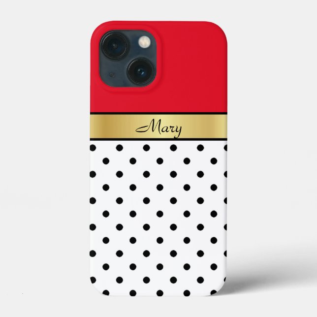 Coques Case-Mate iPhone Superbe Poitrine Rouge, Or, Blanc & Noir Poitrine (Verso)