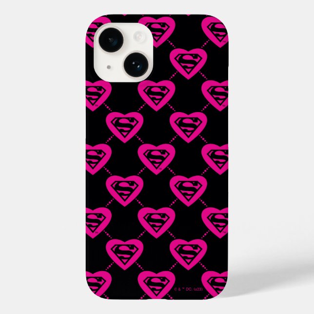 Coques Case-Mate iPhone Supergirl Hearts Motif diagonal (Verso)