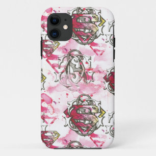 Coque Case-Mate iPhone Supergirl Motif d'encre rose
