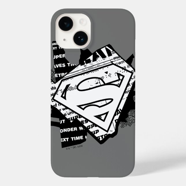 Coques Case-Mate iPhone Supergirl Newsprint S-Shield (Verso)