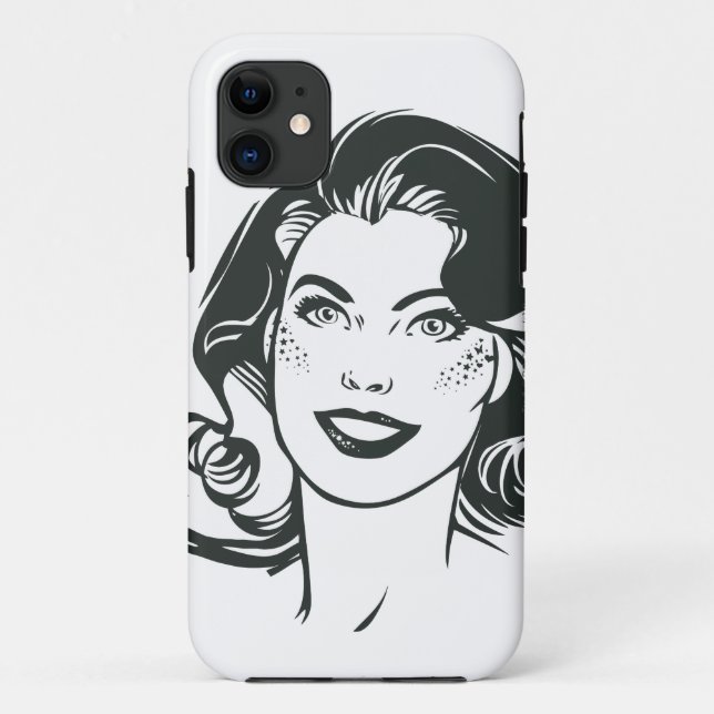 Coques Case-Mate iPhone Supergirl noir et blanc dessin 2 (Dos)