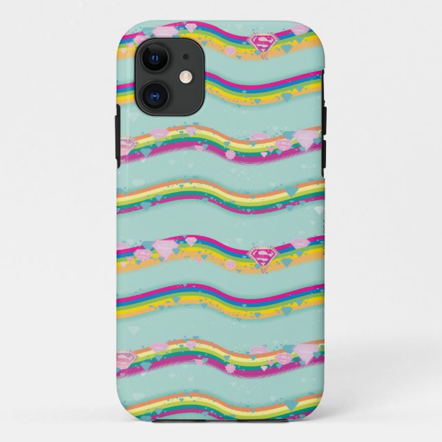 Coques Case-Mate iPhone Supergirl Rainbow Waves (Dos)