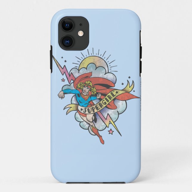 Coques Case-Mate iPhone Supergirl volant éclair tatouage (Dos)