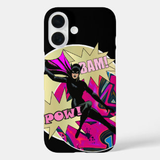 Coque Pour iPhone 16 Superhéros féminin rétro
