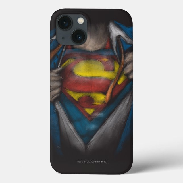 Coques Case-Mate iPhone Superman | Esquisse de révélation de la poitrine c (Verso)