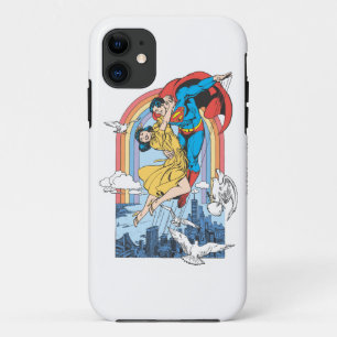 Coque iPhone 11 Superman & Lois en jaune