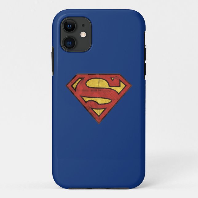 Coques Case-Mate iPhone Superman S-Shield | Logo Grunge Black Outline (Dos)