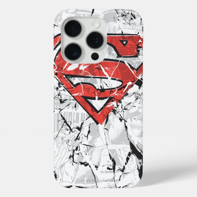 Coques Case-Mate iPhone Superman Stylisé | Logo comique découpé (Verso)