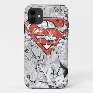 Coque Case-Mate Pour iPhone Superman Stylisé  Logo comique endommagé