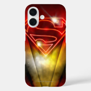 Coques iPhone 16 Superman Stylisé  Logo du Plan rouge brillant