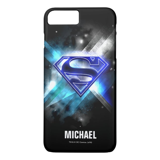 Coques Case-Mate iPhone Superman Stylisé | Logo en cristal bleu blanc | No (Dos)