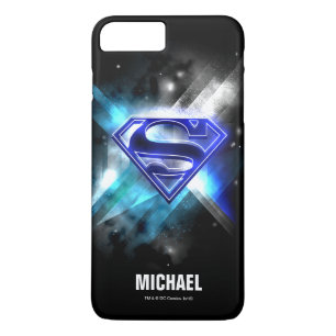 Coque Case-Mate Pour iPhone Superman Stylisé  Logo en cristal bleu blanc  Nom