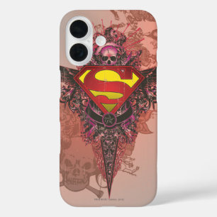 Coque Pour iPhone 16 Superman Stylisé   Logo Grunge Design